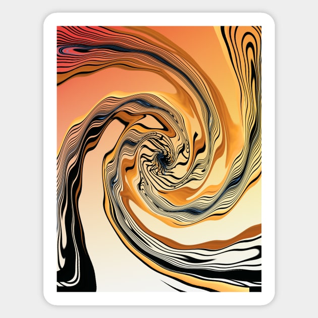 Amber Flow Abstract Sticker by Whisperingpeaks